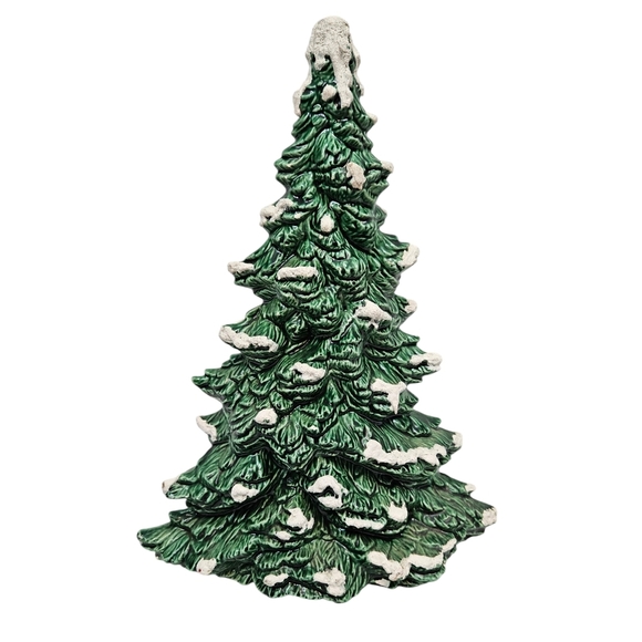 Vintage Oblong Ceramic Flocked Pine Christmas‎ Tree 12" - Picture 4 of 6